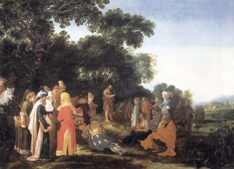 VELDE, Esaias van de Fohn the Baptist preaching Sweden oil painting art